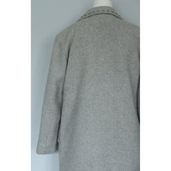 BCBGeneration Women's Size Medium Gray Coat Studded Collar Wool Midi Jacket $325 - Picture 8 of 10